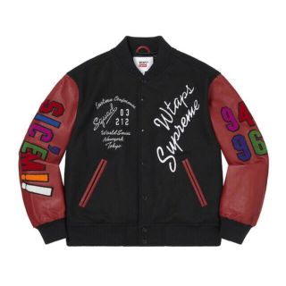 シュプリーム(Supreme)のLサイズ Supreme WTAPS Varsity Jacket Black(スタジャン)