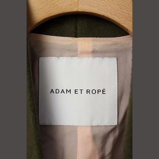 Adam et Rope'(アダムエロぺ)のアダムエロペ ウール ノーカラーコート アウター ロング 36 カーキ レディースのジャケット/アウター(その他)の商品写真