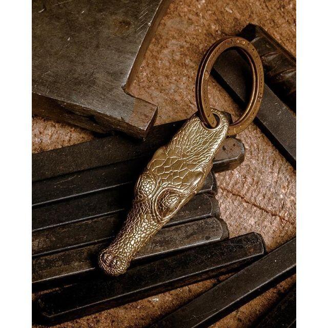 【Sale】真鍮製  クロコダイル へッド クリップ   鰐 ペンダント 爬虫類 メンズのファッション小物(キーホルダー)の商品写真