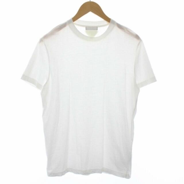 PRADA(プラダ)のプラダ Tシャツ カットソー クルーネック 半袖 無地 三角パッチ 38 M 白 メンズのトップス(Tシャツ/カットソー(半袖/袖なし))の商品写真