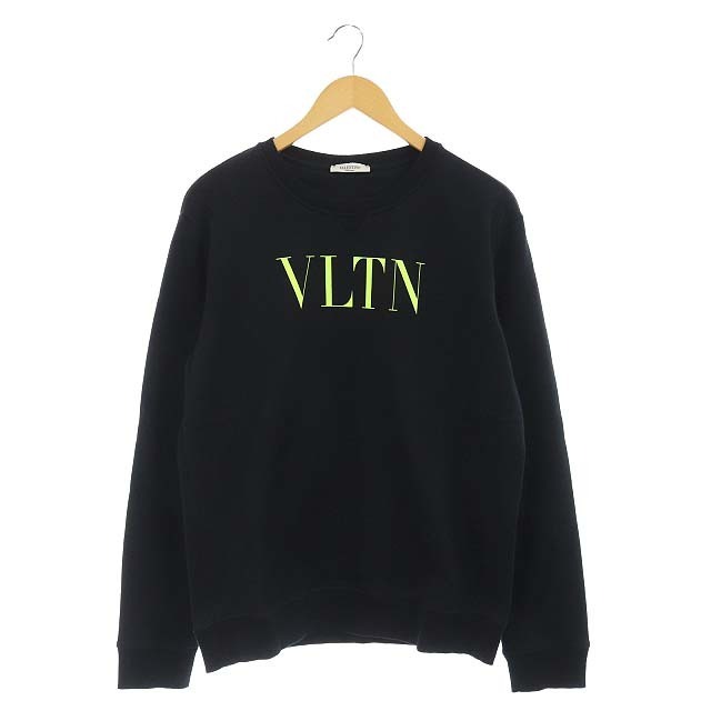 ヴァレンティノ 美品 20SS トレーナー VLTN プリント 国内正規 L 黒56cm着丈