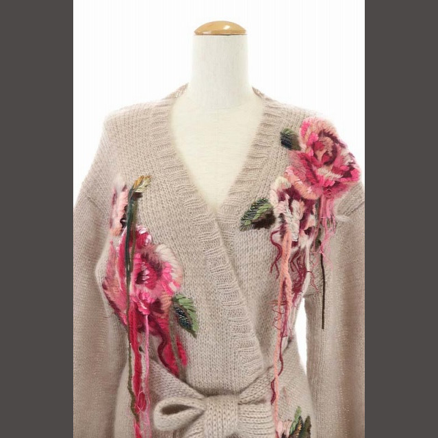 ケイタマルヤマ 19AW ローズ刺繍カーディガン ニット 長袖 リボン