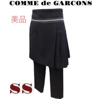 コムデギャルソン(COMME des GARCONS)のコムデギャルソン　巻きスカート　パンツ　SS 黒　(クロップドパンツ)