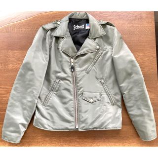 ショット(schott)のschott(ショット)ナイロンダブルライダースジャケット新品未使用(ライダースジャケット)