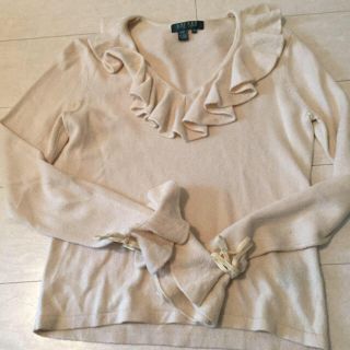 ラルフローレン(Ralph Lauren)のラルフローレン petite フリルニット カシミア混(ニット/セーター)