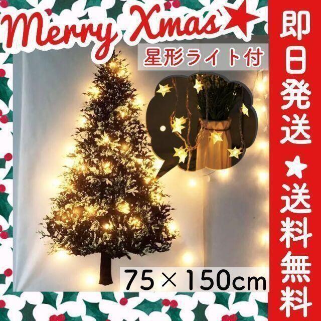 高い品質 可愛い♡ 75×150cm クリスマス タペストリー LEDライトセット 星 その他