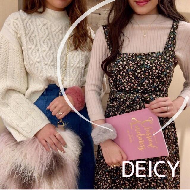 deicy(デイシー)のDEICY デイシー ニット リブニット　リブ　ウール ピンク　ボトルネック レディースのトップス(ニット/セーター)の商品写真