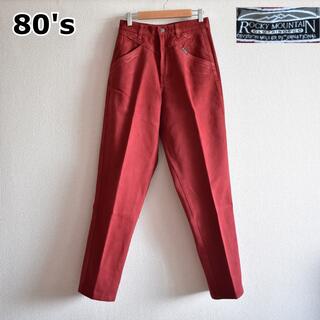 80s ROCKY MOUNTAIN CLOTHING カラーパンツ 赤 デニム(デニム/ジーンズ)