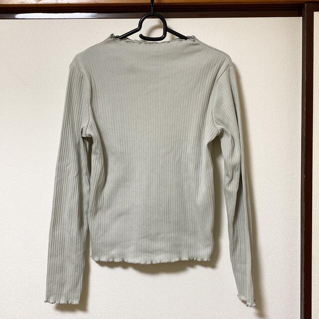 GU(ジーユー)のGU リブメローコンパクトT(長袖) ミントグリーン レディースのトップス(Tシャツ(長袖/七分))の商品写真