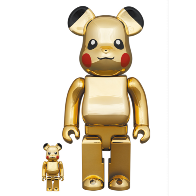 置物BE@RBRICK ピカチュウ GOLD CHROME Ver100%400%