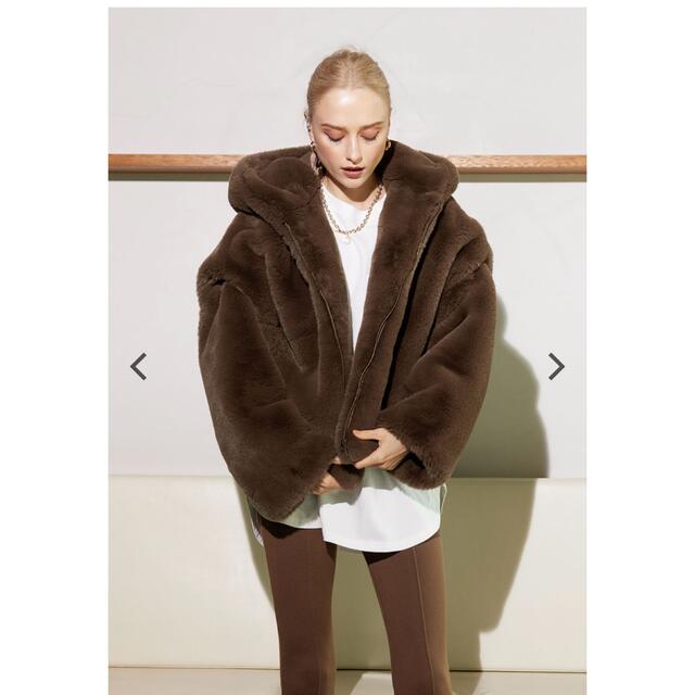 毛皮/ファーコート ALEXIA STAM - ALEXIASTAM Eco Fur Hooded Jacket