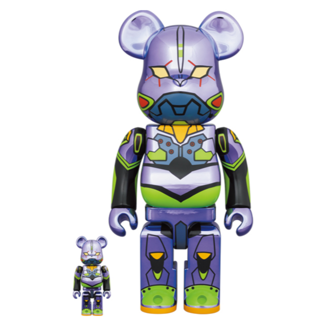 BE@RBRICK エヴァンゲリオン初号機CHROME 100% & 400% インテリア/住まい/日用品のインテリア小物(置物)の商品写真