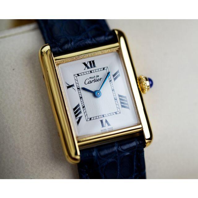 美品 カルティエ マスト タンク ホワイト ローマン SM Cartier