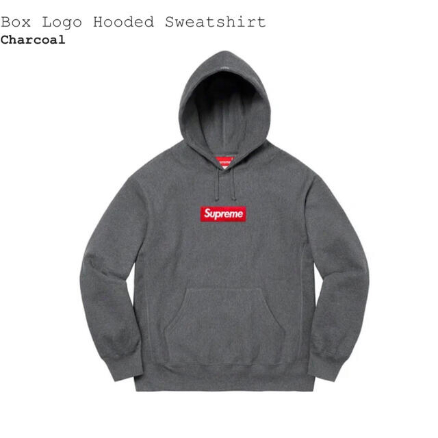 Box Logo Hooded Charcoal Lメンズ