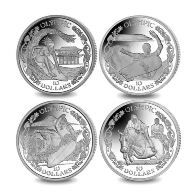 2020 英領バージン諸島 東京2020オリンピック記念 銀貨 4種セット