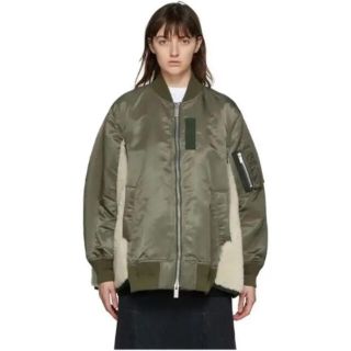 サカイ(sacai)のsacai 20ss ボアブルゾン　カーキ シェルパ ボンバー ジャケット(ブルゾン)