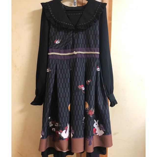Amavel お月見うさぎの和風シリーズ ジャンスカ ブラウス バレッタ