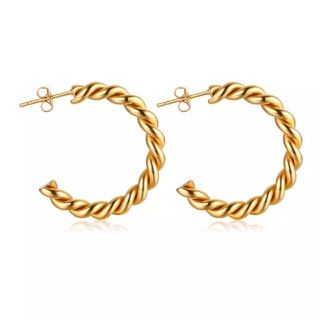 アリシアスタン(ALEXIA STAM)のTwist Hoop Earrings /gold/ #210(ピアス)