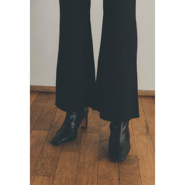 clane クラネ BASIC KNIT FLARE PANTS ブラック 0 - カジュアルパンツ