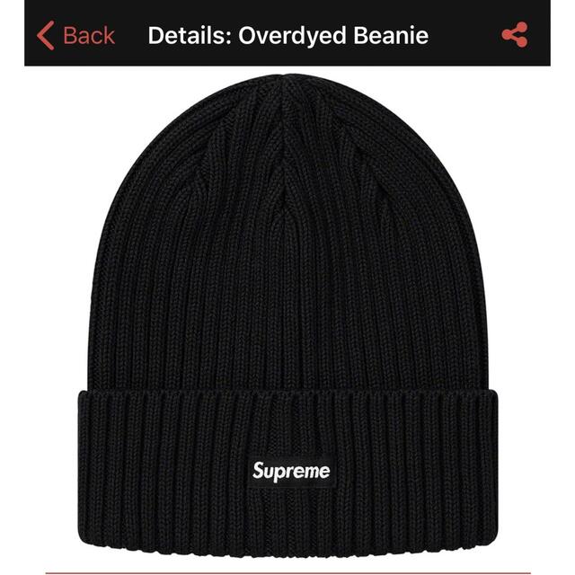 supreme / overdyed beanie black メンズ ニット帽/ビーニー 【国内即