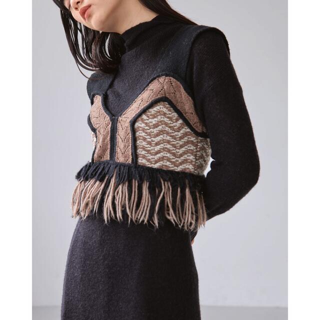 TODAYFUL(トゥデイフル)のTODAYFUL Jacquard Fringe Bustier レディースのトップス(ベスト/ジレ)の商品写真