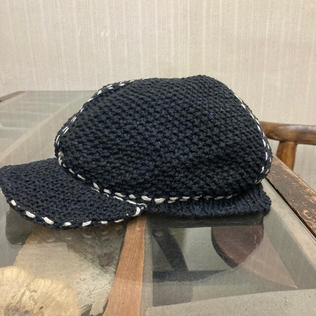 GAIJIN MADE - 手編み刺し子入りベースボールキャップ ブラック(綿素材