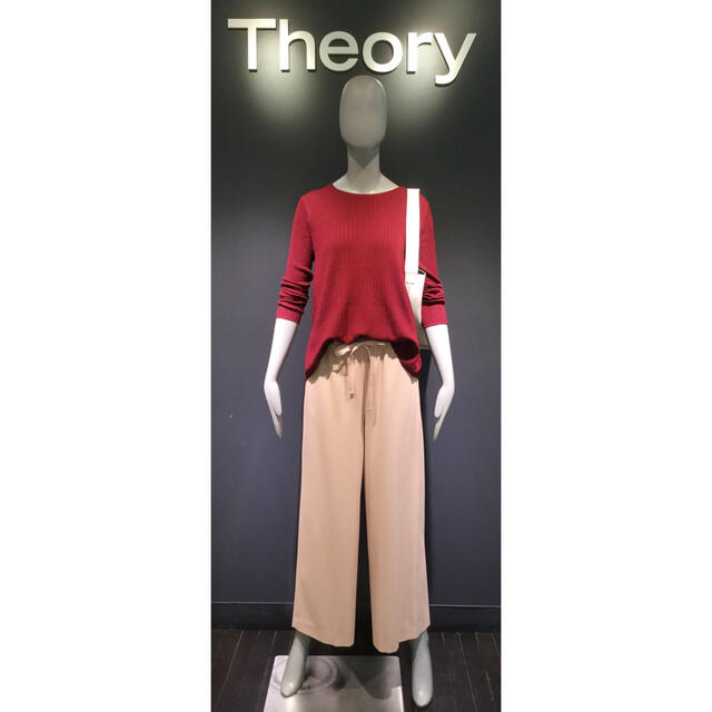 theory - theory LIGHT SAXONY ワイドクロップドパンツ ピンク 9号の