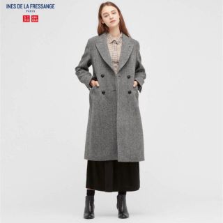 ユニクロ(UNIQLO)の2021秋冬　ユニクロ　イネス　ツイードコート　新品Mサイズ(チェスターコート)