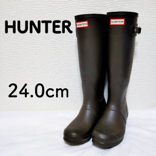 ハンター(HUNTER)の☆HUNTER ハンターレインブーツ☆　美品　ブラウン　24.0(レインブーツ/長靴)