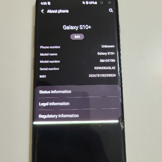 SAMSUNG(サムスン)のGalaxy S10＋ Prism Black 128 GB SIMフリー スマホ/家電/カメラのスマートフォン/携帯電話(スマートフォン本体)の商品写真