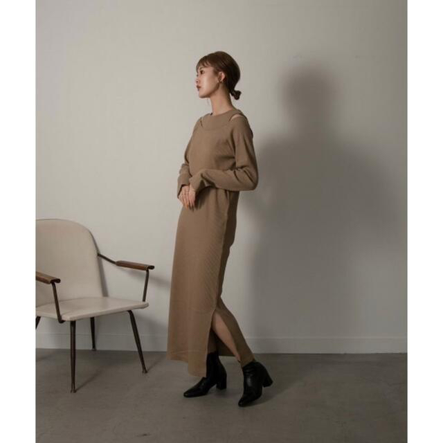 rib knit lady like ops エミレ amiur Amiur gc93aAI75b