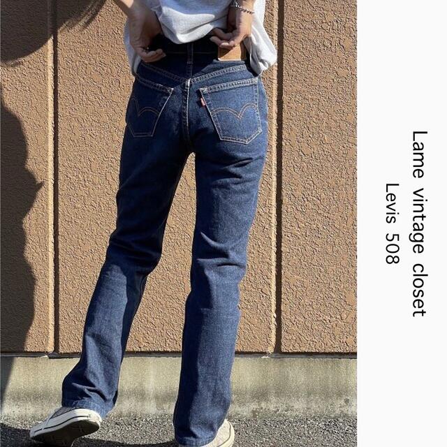 Levi's(リーバイス)の90s 古着 リーバイス w508 ハイウエスト デニム 濃紺 ストレート レディースのパンツ(デニム/ジーンズ)の商品写真