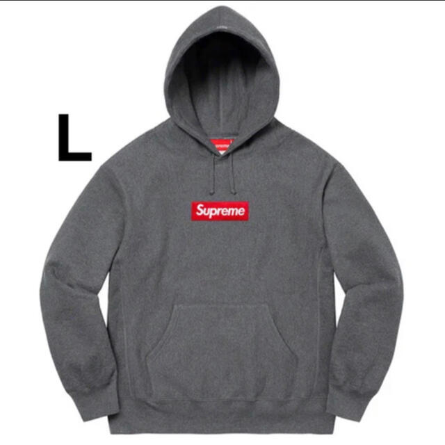 supreme Box Logo Hooded Sweatshirt チャコール