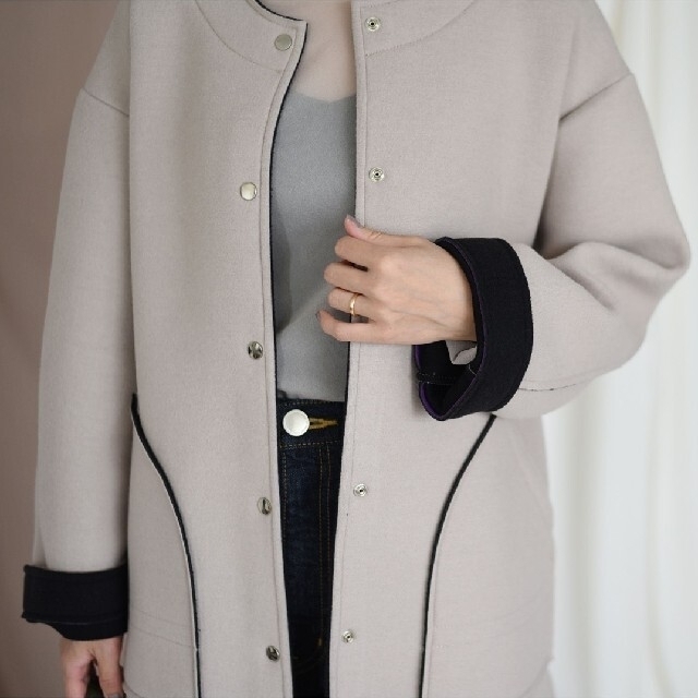 エイミーロウ Eimee Law バック配色カットボンディングコートの通販 by