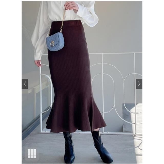 GRL(グレイル)のGRL グレイル ニットマーメイドスカート ブラウン Mサイズ レディースのスカート(ロングスカート)の商品写真