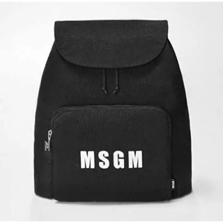 早い者勝ち！！週末限定値下げ　MSGM  ロゴ　リュックサック　ブラック