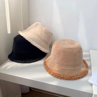 ザラキッズ(ZARA KIDS)のボア バケットハット キャメル ベビー キッズ もこもこ お洒落 韓国子供服(帽子)