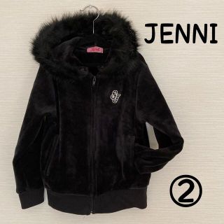 ジェニィ(JENNI)の確認用　②シスタージェニィ  パーカー　フェイクファー　黒　ベロア調　120(ジャケット/上着)