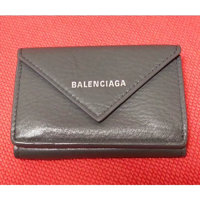 【超美品】【送料無料】BALENCIAGA　三つ折り財布　グレー　ミニウォレット