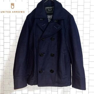 ユナイテッドアローズ(UNITED ARROWS)の美品　UA ウールメルトンPコート/Mサイズ/ネイビー(ピーコート)