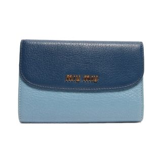 miumiu二つ折り財布 ターコイズブルー