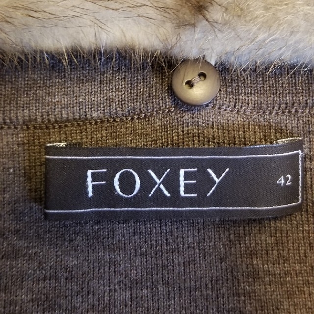 FOXEY - フォクシー ミンク襟ロングカーディガン 42の通販 by FOXEY - フォクシー ミンク襟ロングカーディガン 42の通販 by