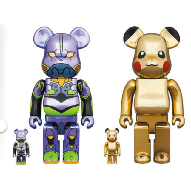 MEDICOM TOY(メディコムトイ)のBE@RBRICK エヴァンゲリオン初号機 ピカチュウ 2体セット エンタメ/ホビーのフィギュア(その他)の商品写真