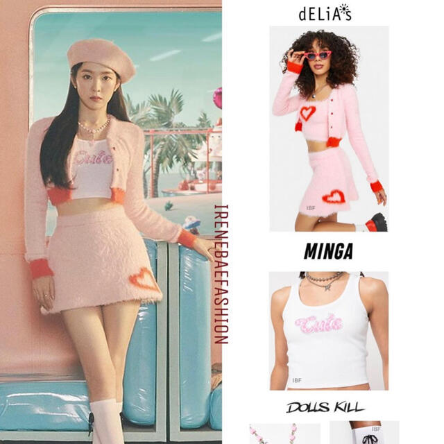 Red Velvet着用　delias ピンクニットミニスカート レディースのスカート(ミニスカート)の商品写真