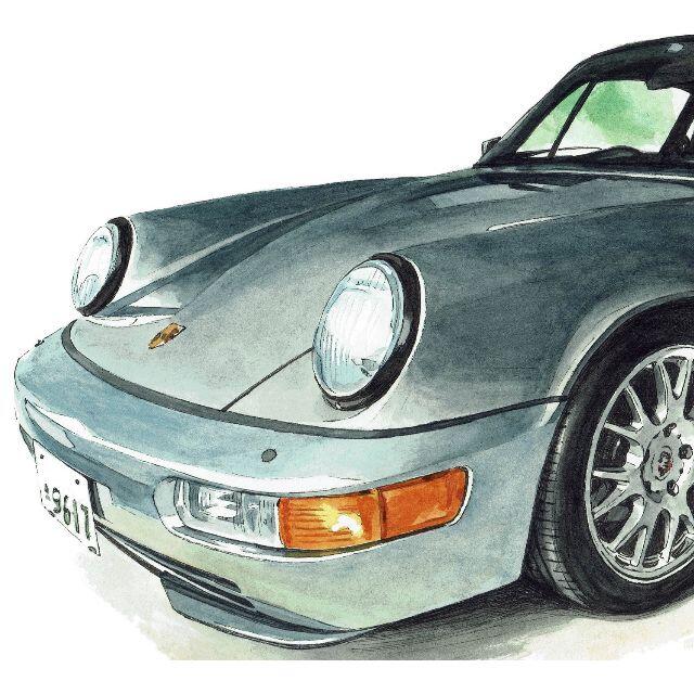 GC-2057ポルシェ カイエン/911カレラ限定版画サイン額装作家平右ヱ門