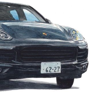 GC-2058ポルシェ911カレラ/カイエン限定版画サイン額装作家平右ヱ門