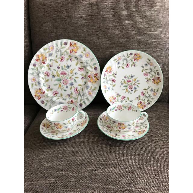美品】ミントン・ハドンホール・ティーカップペアと大皿・中皿セット