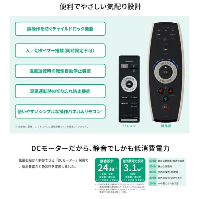 SHARP(シャープ)の【新品未使用】シャープ スリムイオンファンHOT&COOL PF-JTH1 スマホ/家電/カメラの冷暖房/空調(ファンヒーター)の商品写真