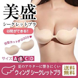 【Bカップ 】ドレスワンピも美盛りに♪ウィングシークレットブラ ヌーブラ(ブラ)