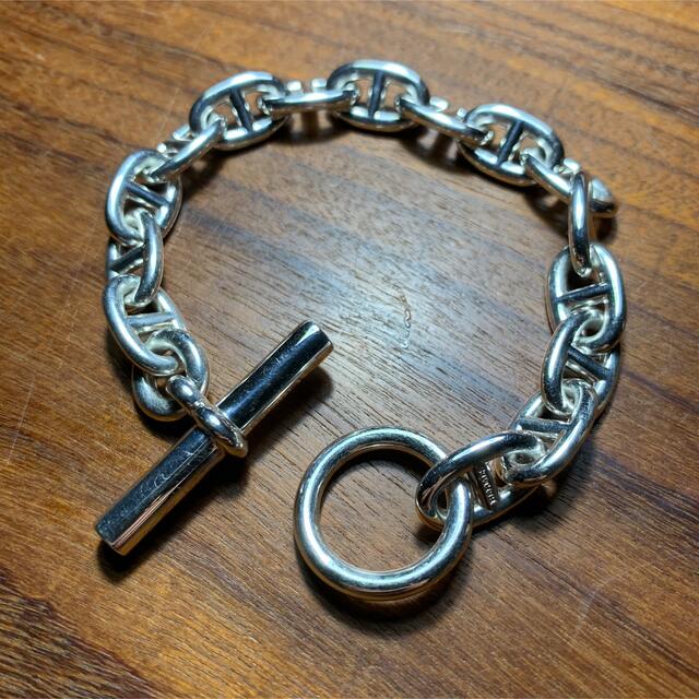 限定品】 Hermes MMサイズ ブレスレット シルバー シェーヌダンクル